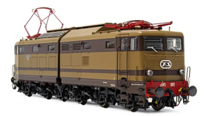 FS, locomotiva elettrica E.645, 2a serie, vetri frontali d'origine, livrea castano/isabella, ep. IV-V
