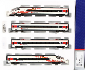 SBB, set di 4 unità, treno RABe 503 livrea bianca, contenente 2 unità di testa (una motorizzata, una folle) e due carrozze intermedie, epoca VI