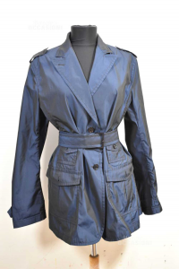 Jacket Woman Allegri Blue Waterproof Anti Wind Size.50 With Belt