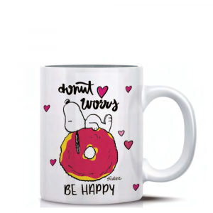 Tazza mug Snoopy bianca Be Happy con manico in ceramica - Peanuts
