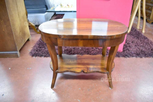 Table Oval In Wood Dark Bordo Briar 68x44x50 Cm