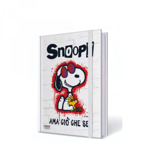 Taccuino Ama ciò che sei con Snoopy ed elastico in formato A6 - Peanuts