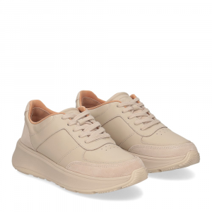 Fitflop F-Mode leather suede platform sneakers stone beige
