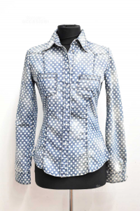 Camicia Donna Jeans Guess Pois Bianchi Tg S
