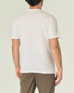 T-shirt bianca con stampa artistica tigre con casco