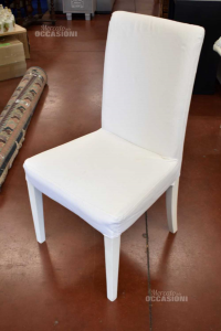 Chairs Ikea White 4 Pieces With Double Lining Replacement