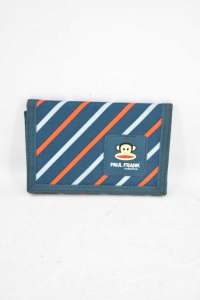 Wallet In Cloth Paul Frank Green Orange Lines Oblique 9x13 Cm
