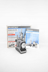 Set Walkie Talkie Silver Crest With Base Rechargeable With Boxes And Instructions