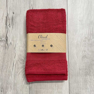 Coppia asciugamani 450 gr Tinta unita Rosso Personalizzati