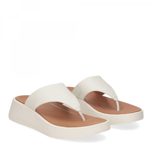 Fitflop F-MODE Leather flatform Toe-Post sandals cream
