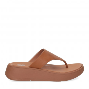Fitflop F-MODE Leather flatform Toe-Post sandals light tan-2