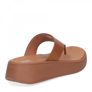 Fitflop F-MODE Leather flatform Toe-Post sandals light tan-5