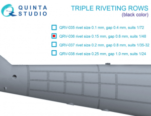 Triple riveting rows
