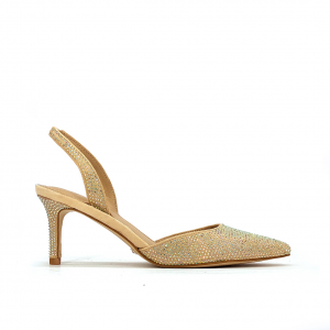 Slingback nude con strass Guess