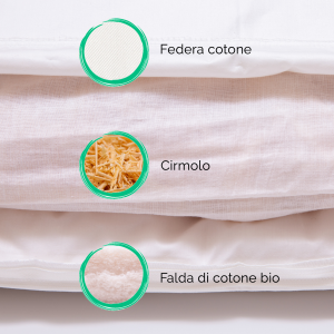 Cuscino Premium Ecrù -Cirmolo Cotone Biologico (2 camere)-