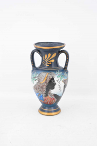 Vase Greece Amphora With 2 Handles H 19 Cm