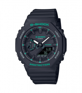 Casio G-Shock multifunzione, nero - verde acqua GMA-S2100