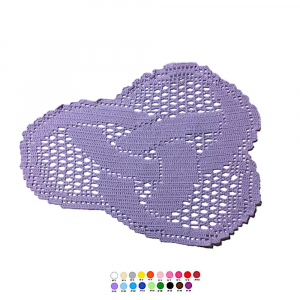 Centrino lilla a filet geometrico ad uncinetto 30x23 cm - Crochet by Patty