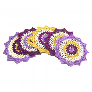 Sottobicchieri colorati ad uncinetto 14.5 cm - 5 PEZZI - Crochet by Patty