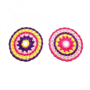Sottobicchieri colorati ad uncinetto 11.5 cm - 4 PEZZI - Crochet by Patty