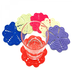 Sottobicchieri colorati ad uncinetto 10 cm - 6 PEZZI - Crochet by Patty