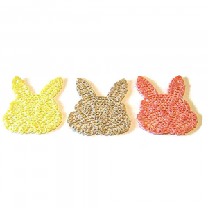 Sottobicchieri coniglietti di Pasqua ad uncinetto 11x13 cm - 6 PEZZI - Crochet by Patty