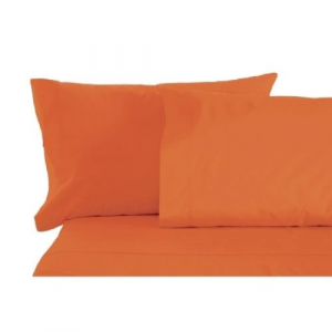 Set lenzuola Piazza e Mezzo Arancione 100% Cotone