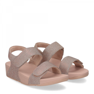 Fitflop Lulu Adjustable Shimmerlux sandals rose gold