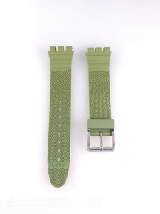 CINTURINO GOMMA PER SWATCH 19mm COLORED GREEN HAPPY (VERDE FELCE) Made in Italy