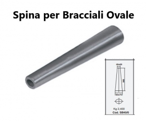 SPINA PER BRACCIALE OVALE Mis.: 45X55 - 65X75 Lunghezza 300mm