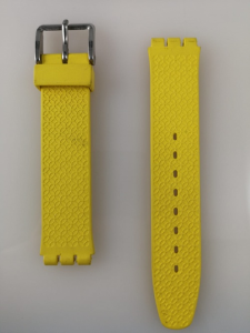 CINTURINO GOMMA PER SWATCH 17mm COLORED YELLOW (GIALLO) Made in Italy