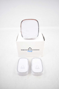 Doorbell Without Wires Battery Op.ed White Wireless New