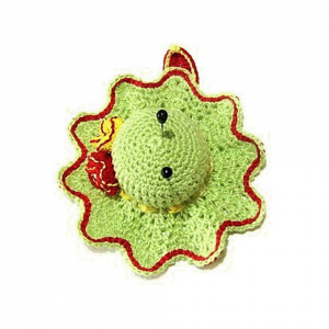 Cappellino puntaspilli verde pistacchio ad uncinetto 10.5 cm - Crochet by Patty