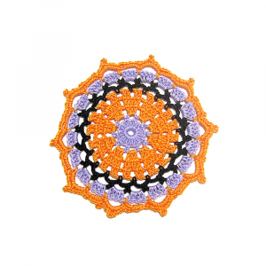 Sottobicchiere di Halloween arancione ad uncinetto 11.5 cm - 4 PEZZI - Crochet by Patty