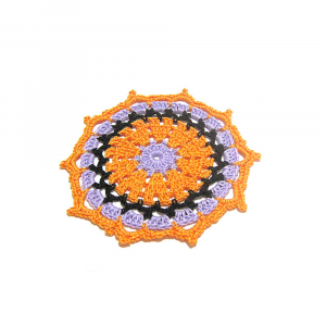 Sottobicchiere di Halloween arancione ad uncinetto 11.5 cm - 4 PEZZI - Crochet by Patty