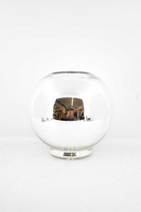 Vase Hafen Blumen Design Kugel Glas Und Silber Dogale Von Greggio 25 Cm Höhe