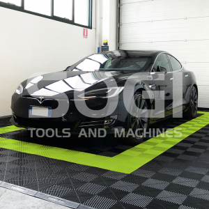 Kit da 6 piastrelle 1 mq SOGI PAV-03-LM_1 in PP per pavimento officina e garage - verde lime