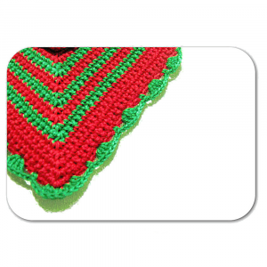 Presina Natalizia verde e rossa ad uncinetto 13x15 cm - Crochet by Patty