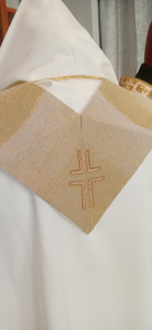 Stola Liturgica Avorio Croce-Pani-Pesci tessuta al telaio made in Italy