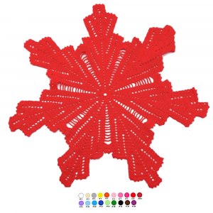 Centrino rosso rotondo ad uncinetto 48 cm - Crochet by Patty