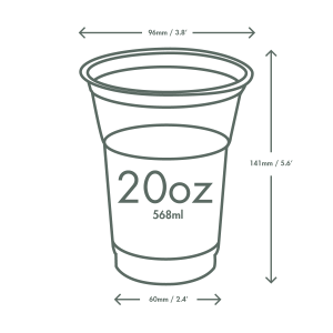 Bicchieri PLA trasparente Premium per Smoothies - 20oz/600ml - View2 - small