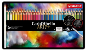 carbothello stabilo 60 matite colorate a carboncino scatola metallo