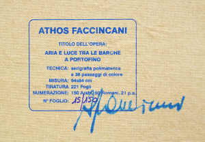 Faccincani Athso Serigrafia su canvas Formato cm 54x86