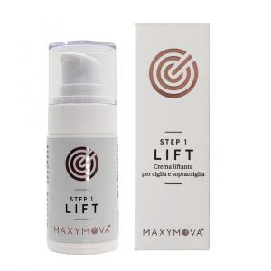 Step 1 LIFT MAXYMOVA® para laminación de pestañas frasco airless de 15 ml. El primer paso del tratamiento Professional Lash Lift
