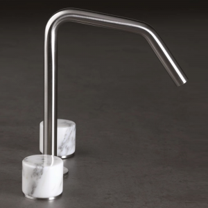 3-hole single lever basin mixer with squared spout Marble Linki