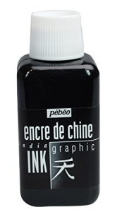 indian ink graphic china nera 250ml pebeo