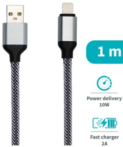 Lightning Cable USB 2.4A -1MT in corda intrecc