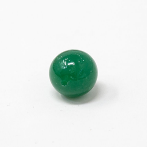Perla di Murano tonda Ø10 mm vetro verde in pasta con foro passante.