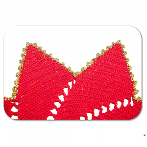 Centrino Natalizio rosso e oro ad uncinetto 36 cm - Crochet by Patty