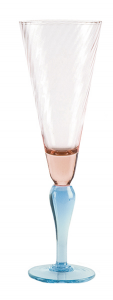 Glass blown Ice cream cup Giant Pink Light Blue (6pcs)